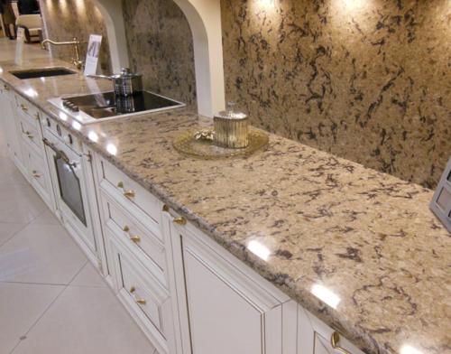 Фартук на кухню из камня. Кухонный фартук из искусственного камня 09