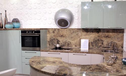 Фартук на кухню из камня. Кухонный фартук из искусственного камня 02