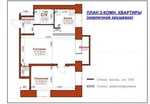 Планировка хрущевки 2 комнаты. Типы исходной планировки с вариантами улучшений