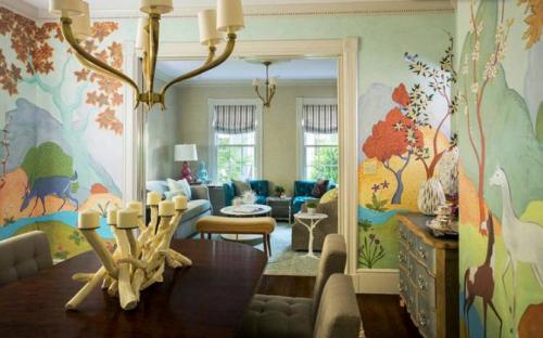 Рисунок на стене в квартире. Варианты росписи стен в нежилых помещениях квартиры: кухня, коридор и ванная комната