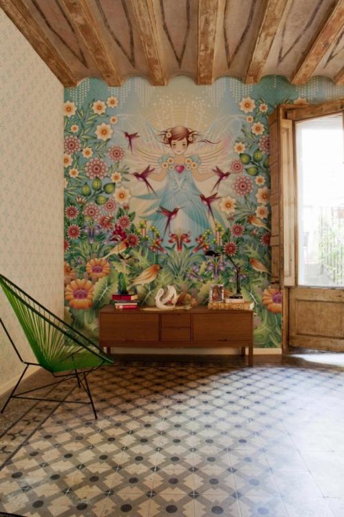 Рисунок на стене в квартире. Варианты росписи стен в нежилых помещениях квартиры: кухня, коридор и ванная комната