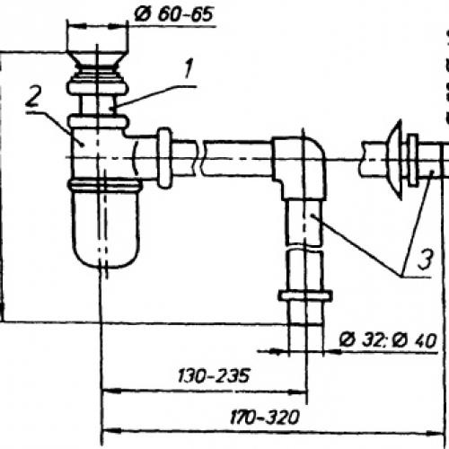 ТОП-7 плоских сифонов для раковины. Размеры сифона для раковины 03