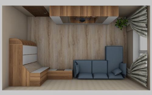 Создание функциональной планировки двухкомнатной квартиры в панельном доме 08