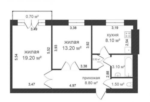 Создание функциональной планировки двухкомнатной квартиры в панельном доме 12
