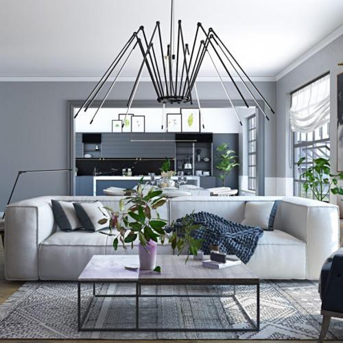 Люстры в интерьере квартиры. Люстры в гостиную: ТОП-100 фото новинок дизайна и сочетания в интерьере