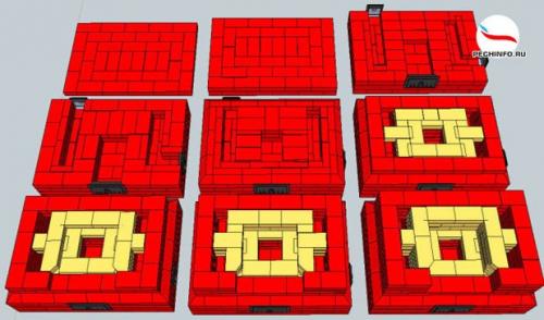 Кладка топки шамотным кирпичом. Приступаем к кладке.