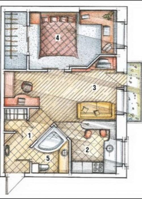 План квартиры в пятиэтажке.  Серия К-7 (1950-е) 20