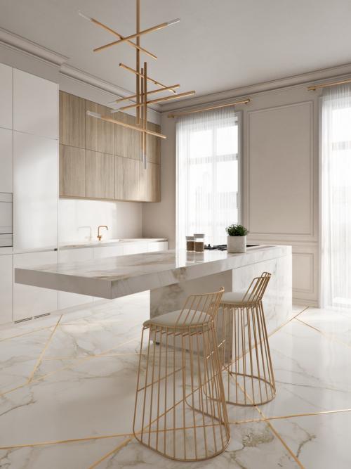 Современные кухни с мрамором. Когда хочется мрамор на кухне 08