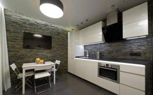 Облицовка фартука на Кухне натуральным камнем. Фартук из искусственного камня