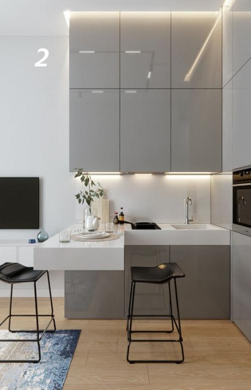 Красивые серые кухни с фартуком из мрамора.. 105 самых стильных интерьеров кухни в серых тонах