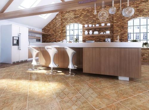 Пол и фартук из одной плитки. В чем отличие керамической плитки от керамогранита