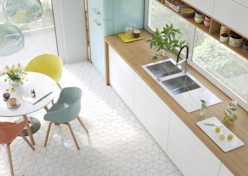 Пол и фартук из одной плитки. В чем отличие керамической плитки от керамогранита