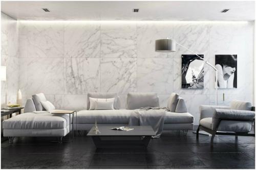 Мраморный фартук на кухню 2022. Оформление мрамором — стильное решение для современных интерьеров 01