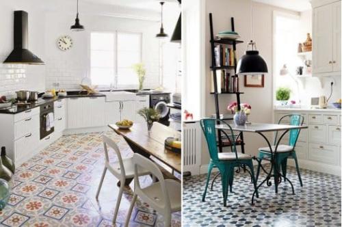 Фартук и пол одинаковые. Способы укладки плитки